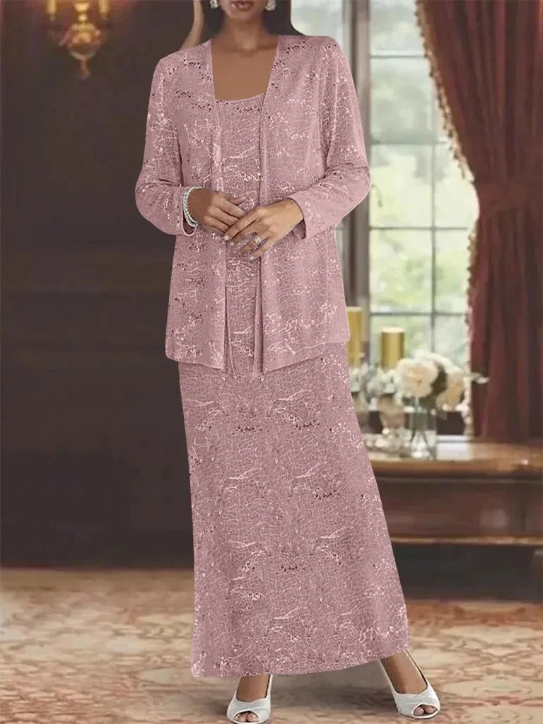 Chiffon Mother of the Bride Dresses with Sequins &amp; Jacket by Dreamylily