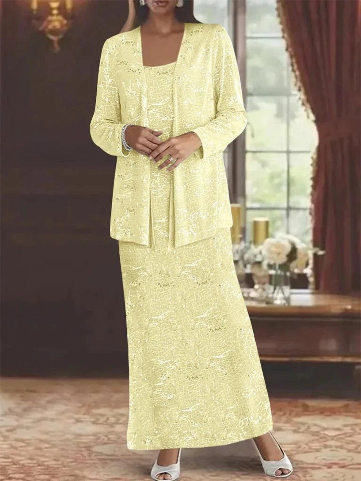 Chiffon Mother of the Bride Dresses with Sequins &amp; Jacket by Dreamylily