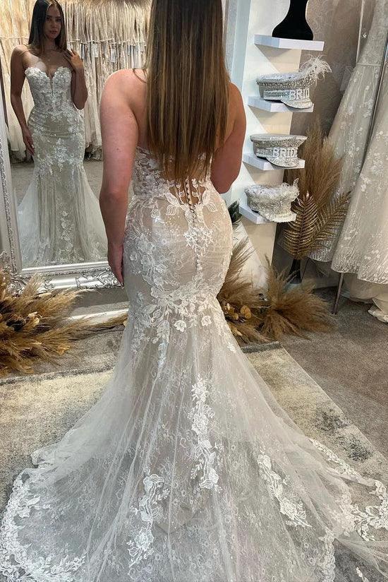 Mermaid Sweetheart Lace Appliques Elegant Wedding Dresses WD671 by pgmdress