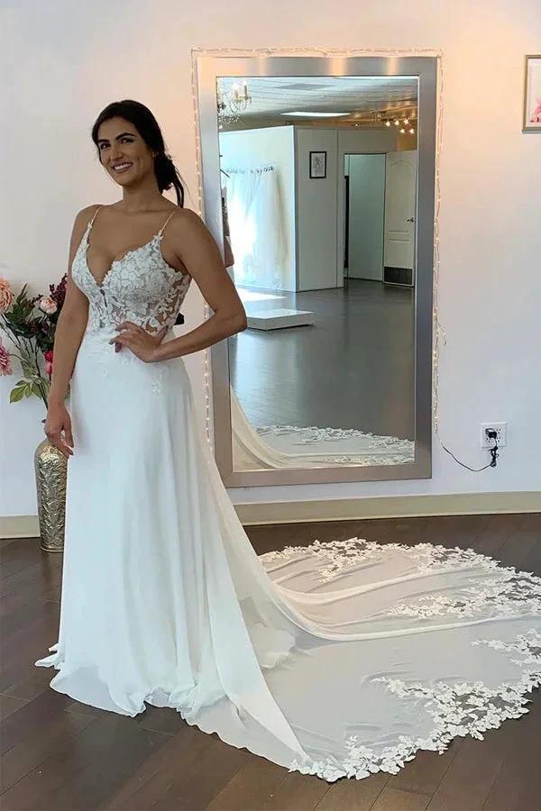 Mermaid/Trumpet Straps Appliques Bohemian Plus Size Wedding Dress WD663 by pgmdress