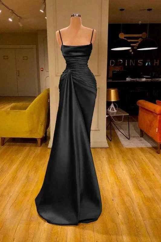 Charming Burgundy Spaghetti Straps Pleated Mermaid Prom Dress Long Evening 6868 by simplepromdress