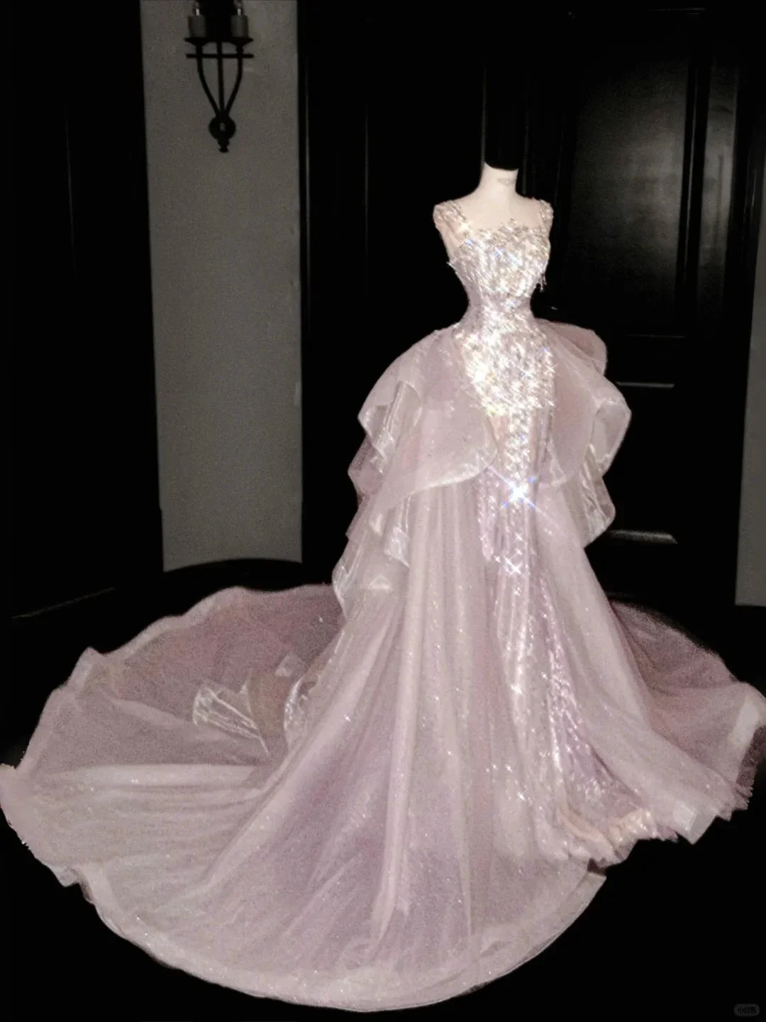 Glamorous Lavender Tulle Beaded Mermaid Prom Dress Formal Evening Dress Y8669 by simplepromdress