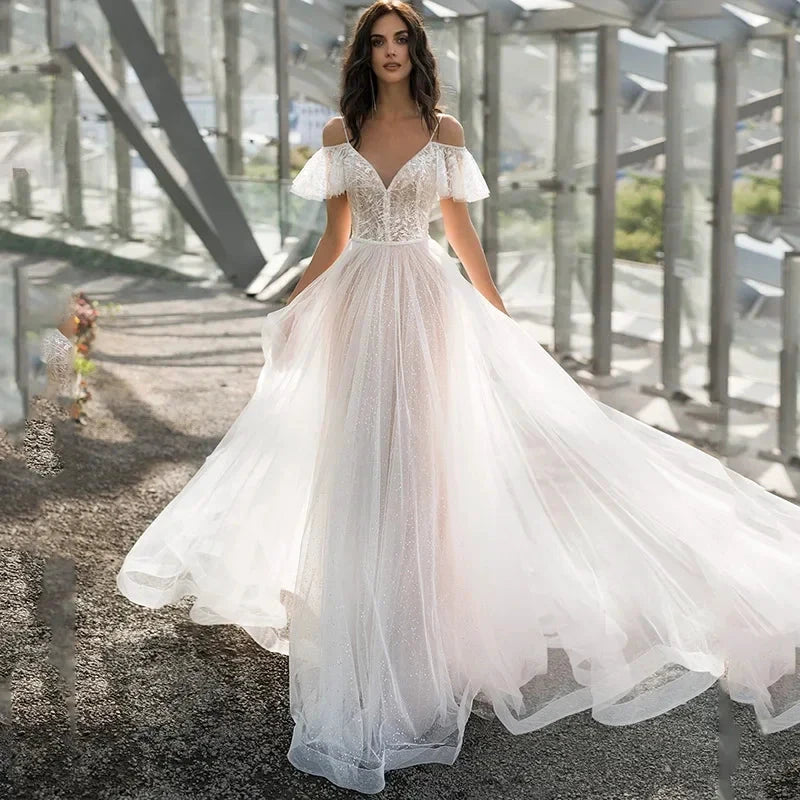 New BOHO Backless Wedding Dress Vestido De Noiva Wedding Gowns by payinti