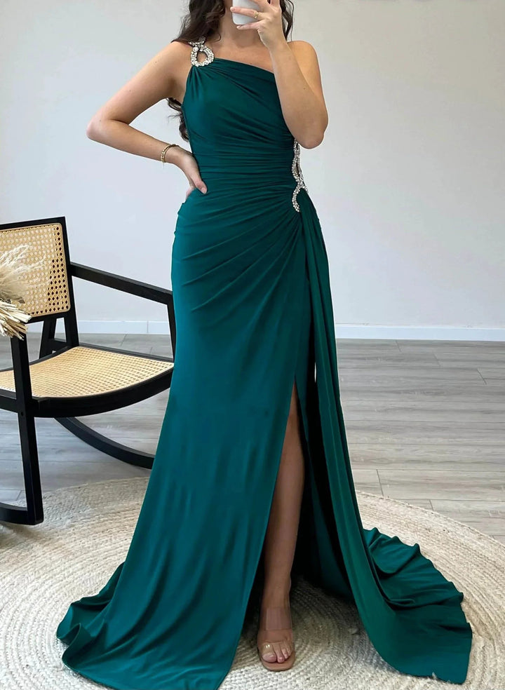 Sheath/Column One-Shoulder Mother of the Bride Dresses by Dreamylily