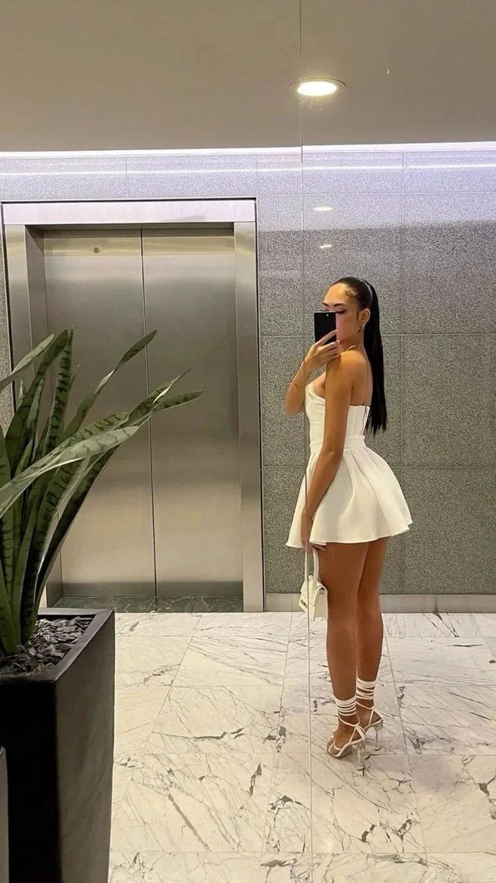 Cute White Strapless Homecoming Dress White Party Dress Y1888 by simplepromdress