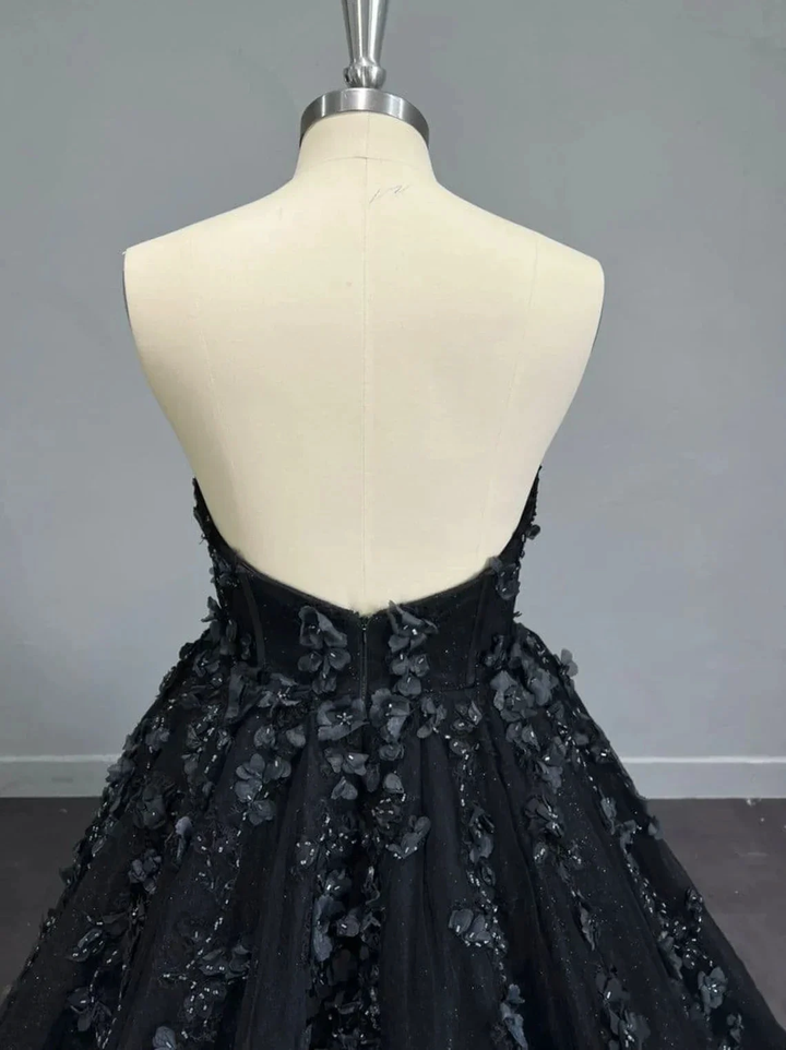 Stunning, Alternative Black Gown, Off The Shoulder Ball Gown Gothic Unconventional Wedding Dress,Y2477 by simplepromdress