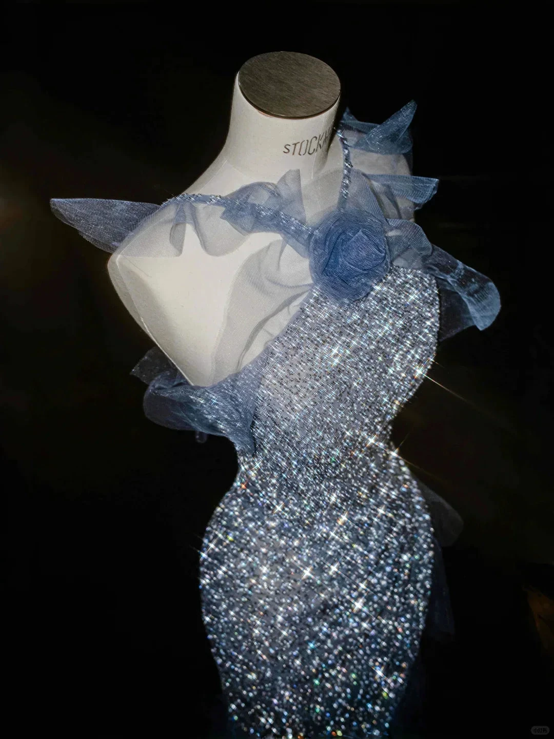 Gorgeous Blue Tulle Sequins Beaded Ruffles Mermaid Prom Dress,Formal Evening Dress Wedding Dress Y8671 by simplepromdress