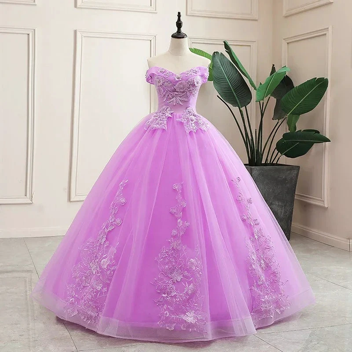 Purple Quinceanera Dress Classic Princess Ball Gown Y299 by simplepromdress