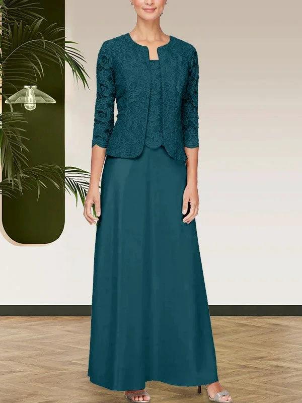 Glitter Lace &amp; Satin Skirt Jacket Dress with Open Jacket by Dreamylily