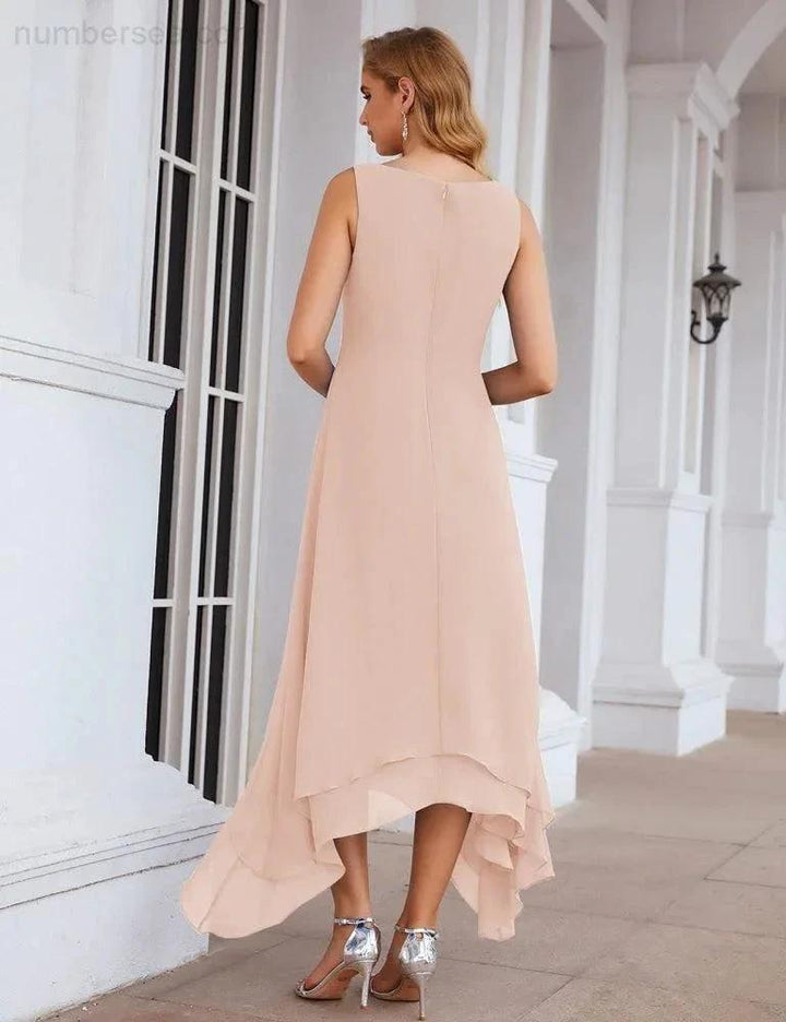 Sunnderly Chiffon Plus Size Mother of Bride Dresses with Jacket Formal Dresses for Wedding SY28073 by numbersea