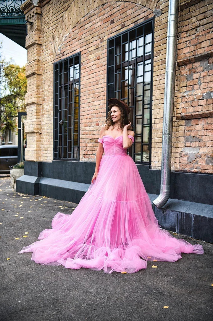 Pink tulle dress &amp; Pink birthday dress 2025 SY035 by vivymakudress