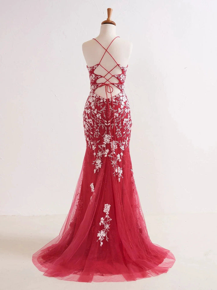 Elizabell | Mermaid V Neck Long Prom Dress with Appliques Beading by KissProm