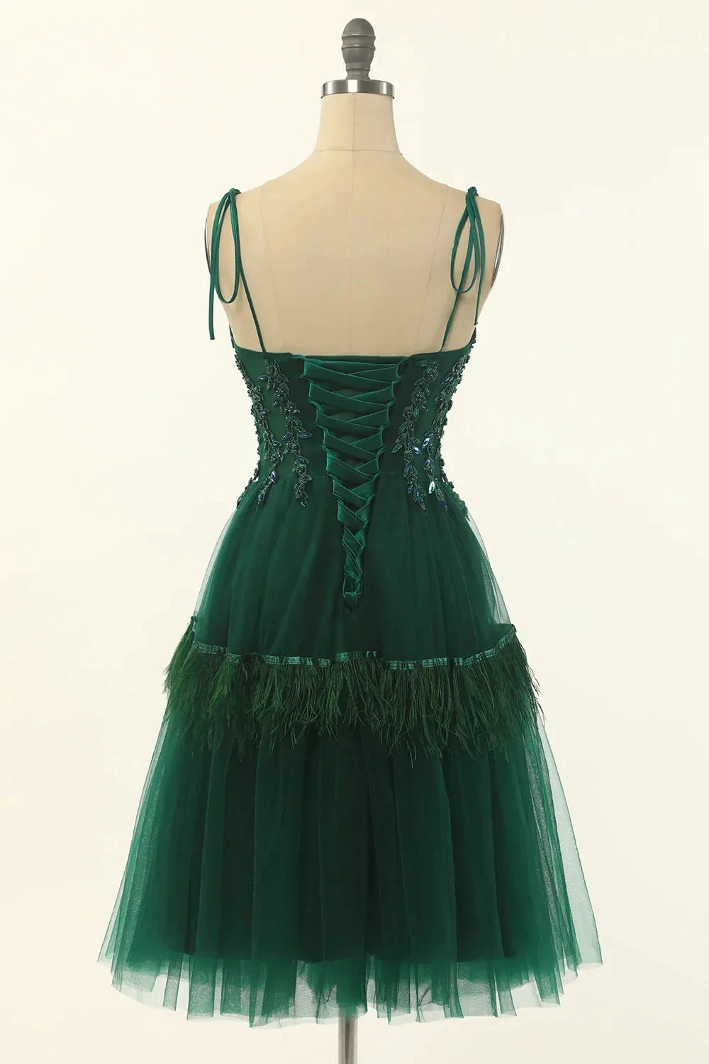 A-Line Green Tulle Above Knee Length Homecoming Dress Party Dress Y1703 by simplepromdress