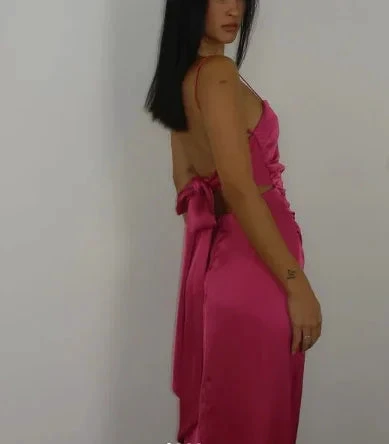 Hot Pink Sexy Sheath Long Prom Dress Backless Evening Gown Y7894 by simplepromdress
