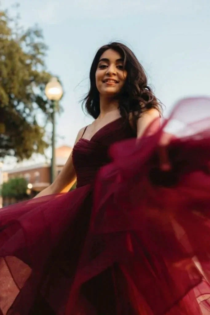 High Low Burgundy Tulle Long Prom Dress, Wine Red High Low Formal Evening Dress Y1521 by simplepromdress