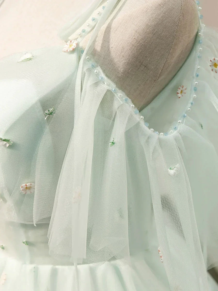 Simple Sweetheart Neck Tulle Short Dresses Puffy Green Homecoming Dresses Y2409 by simplepromdress