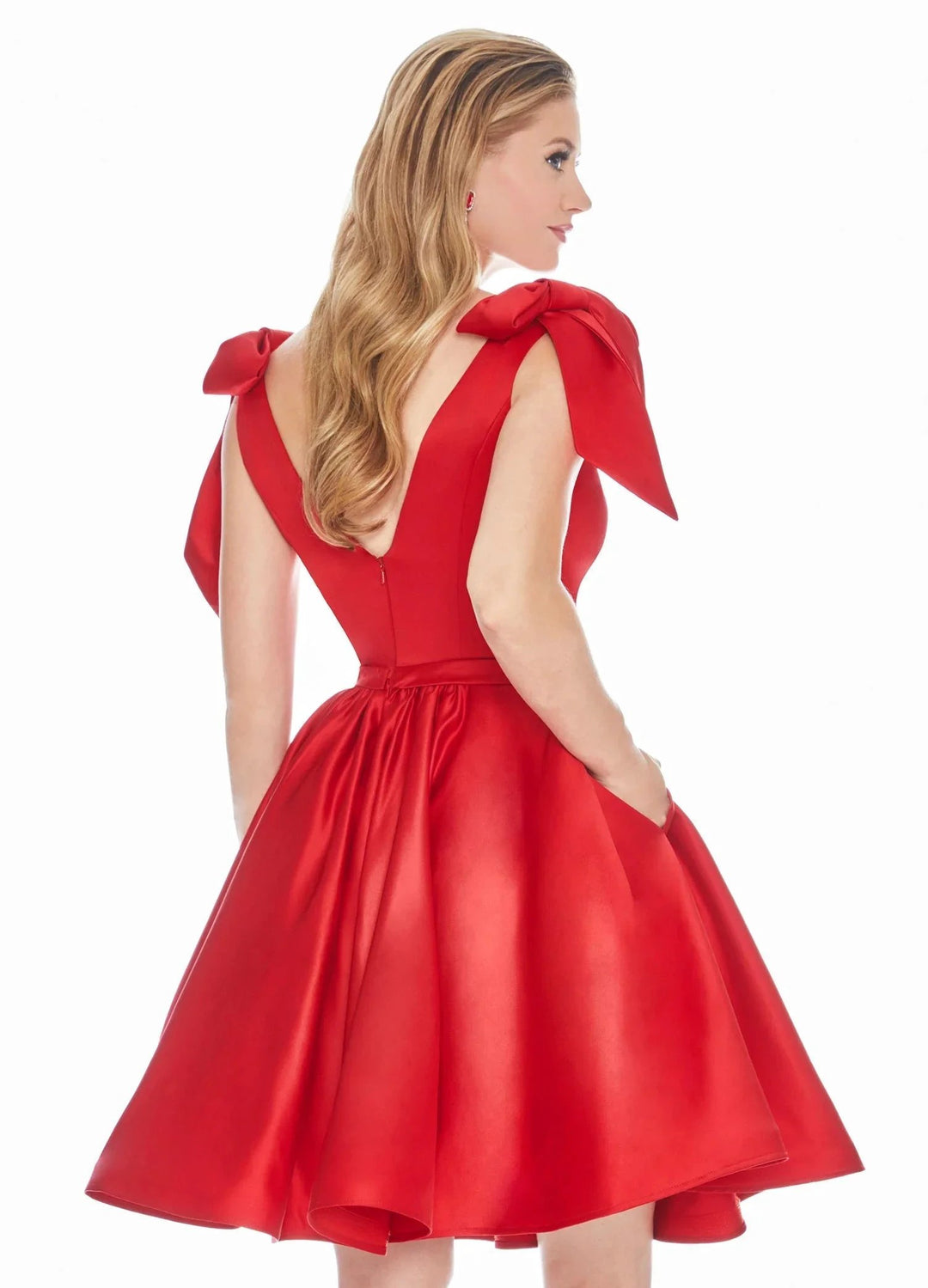 Satin Yellow Homecoming Dress Knee-Length Dresses SYH53 by vivymakudress