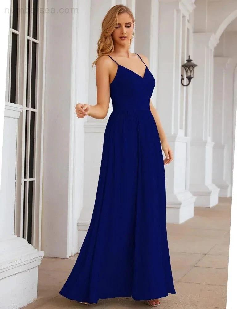 Numbersea Spaghetti Strap Bridesmaid Dresses Long Formal Party Prom Gowns 28060 by numbersea