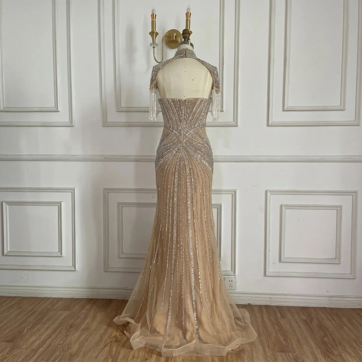 Serene Hill Pink Beaded Tassel Mermaid Evening Dress with Split Formal Party Gowns for Women 2026 DLA72891A Customized
