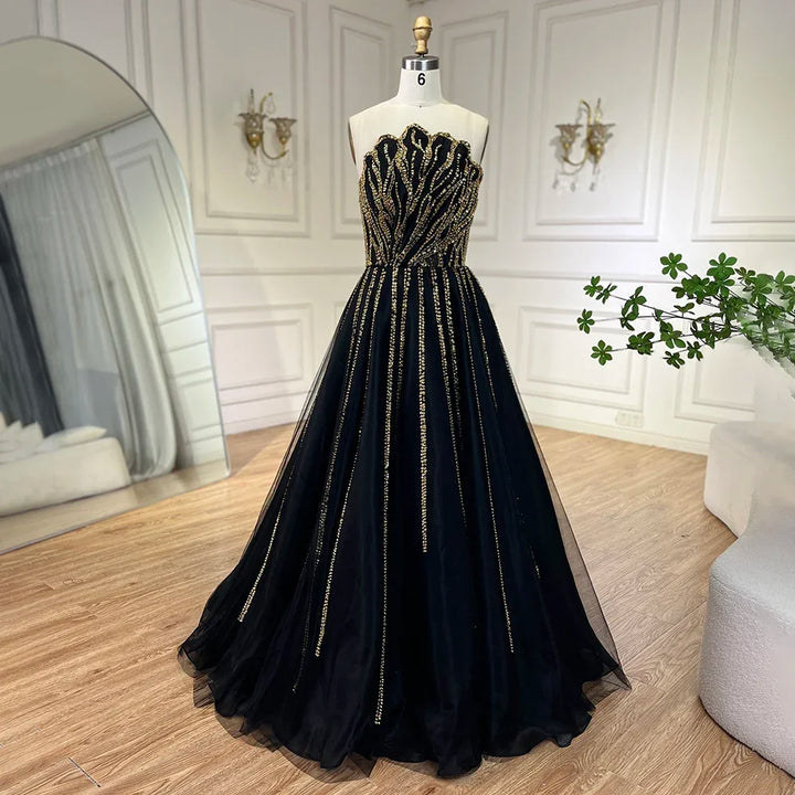 Serene Hill Lilac Strapless A-line Beaded Evening Prom Dresses 2025 Graduation Party Gowns For Women DLA71643 Customized
