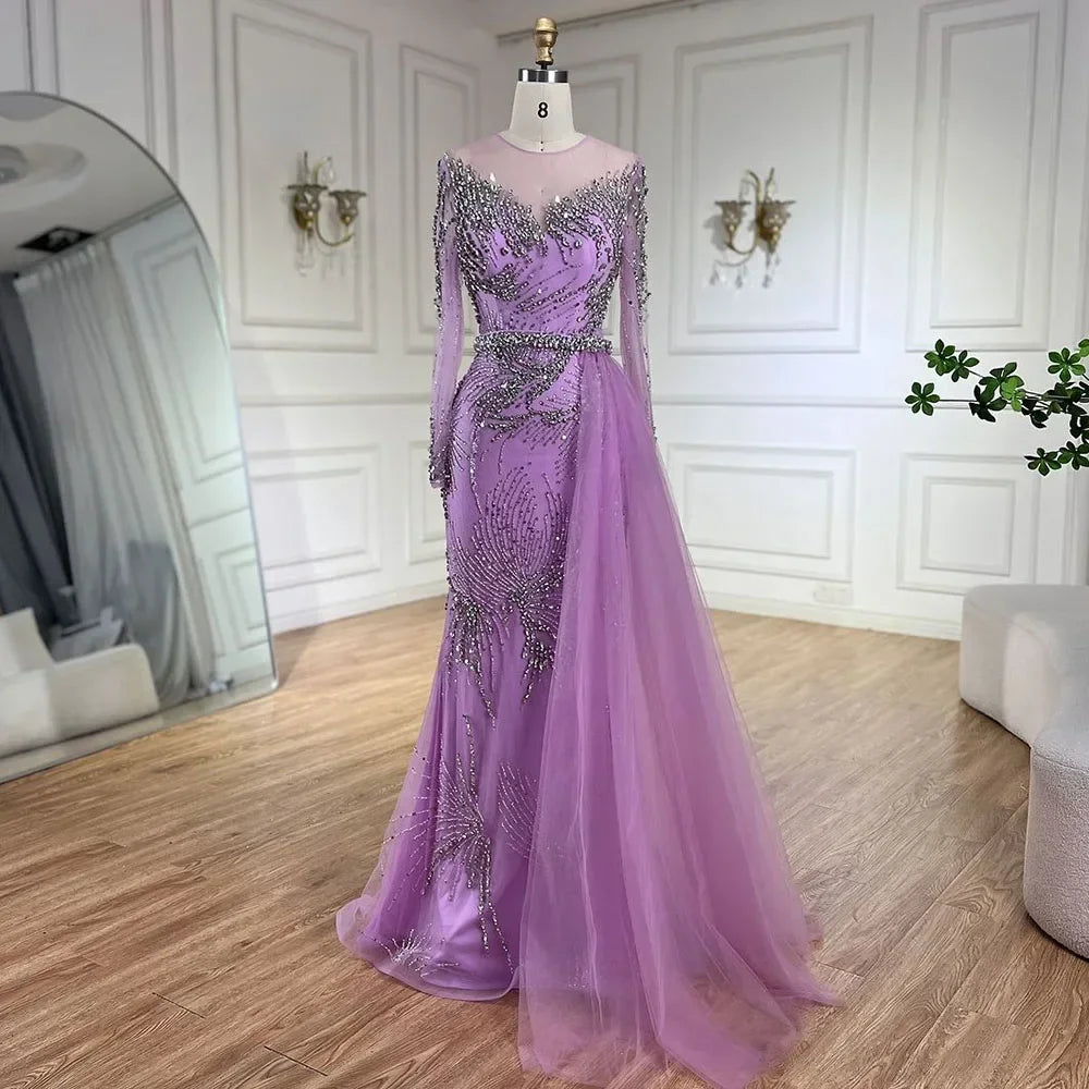 Serene Hill Caramel Mermaid Evening Dresses With Beaded Skirt And Lace-up Detail For Wedding Party 2025 DLA72376 Customized