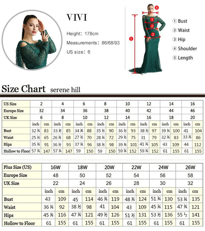 Serene Hill Customized 2026 Turquoise Mermaid Overskirt Beaded Evening Dresses Elegant Party Gowns For Women Wedding DLA72298