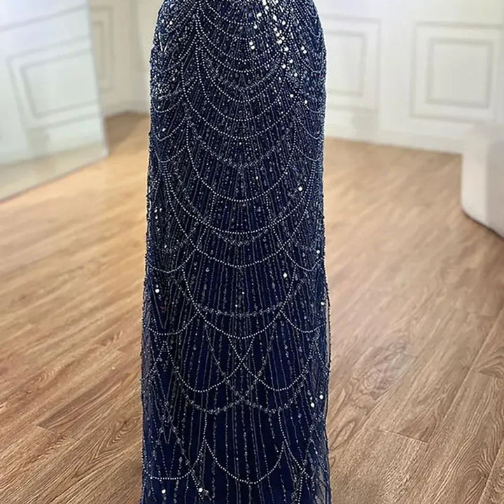 Elegant Dubai Sage Green Mermaid Evening Dress with Cape Sleeves Beaded Formal Gown Serene Hill 2025 Customized DLA72160A