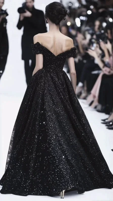 Sparkly Off The Black Sequins Prom Dress Formal Evening Dress Y8344 by simplepromdress
