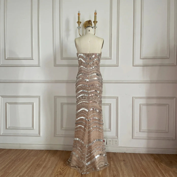 Serene Hill Strapless Luxury Beaded Mermaid Evening Dress for Women Celebrity Party Gowns 2026 Customized DLA73449