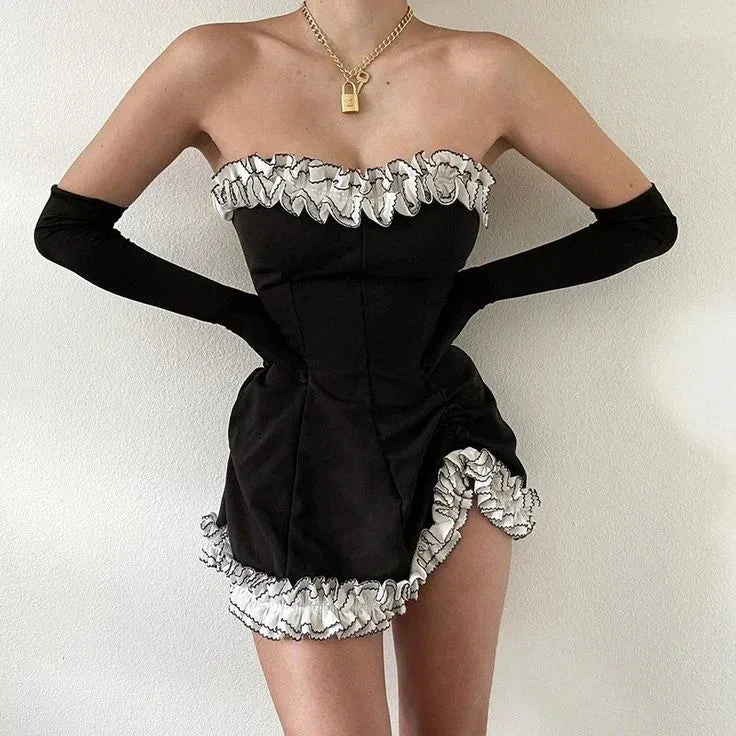 Irregular Strapless Homecoming Dress Sexy Cocktail Dress Y5941 by simplepromdress