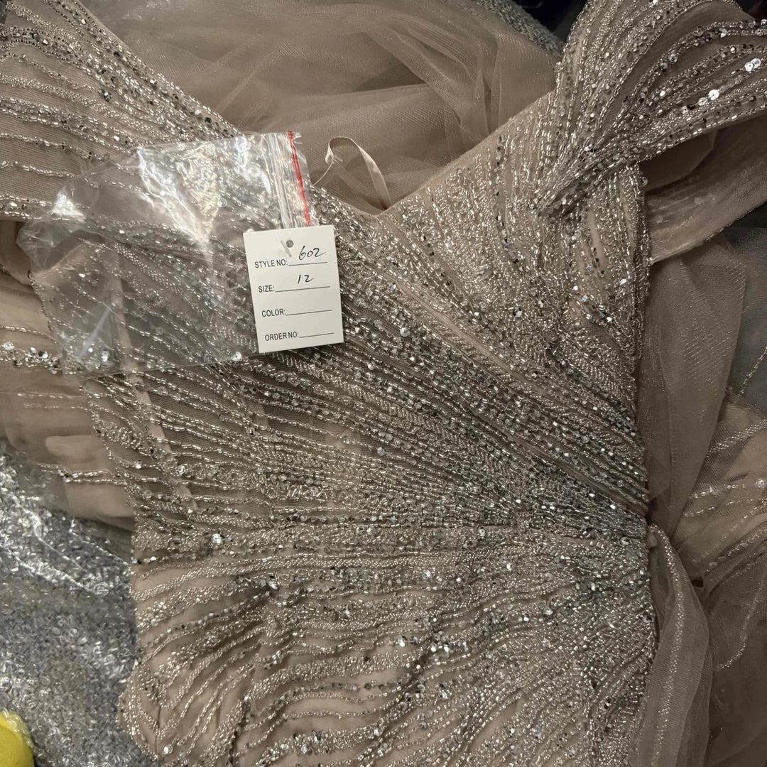 Serene Hill Elegant Off Shoulder Mermaid Beaded Party Dress Luxury Split Open Evening Gown with Side Train Customized DLA72400
