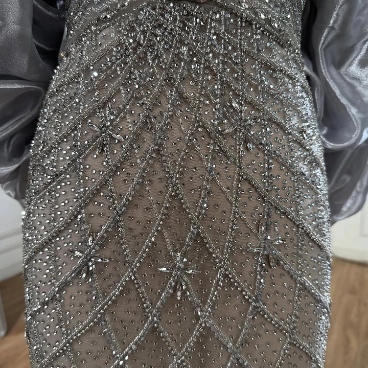 Serene Hill 2026 Pink Strapless Mermaid Luxury Beaded Evening Dresses with Cape Formal Party Gowns Customized DLA73411