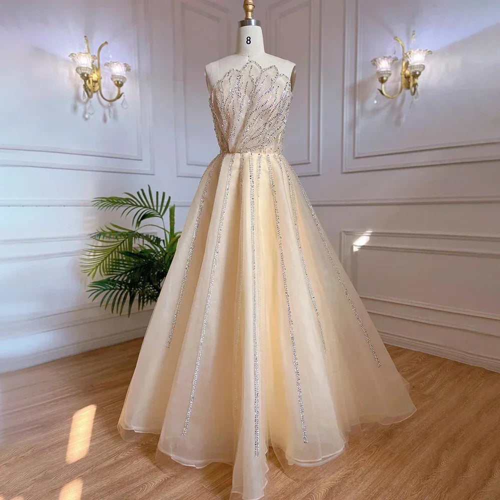 Serene Hill Lilac Strapless A-line Beaded Evening Prom Dresses 2025 Graduation Party Gowns For Women DLA71643 Customized