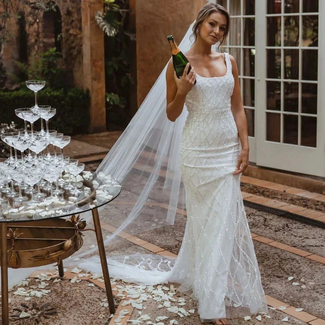 Sequins Mermaid Wedding Dresses 2023 Women&