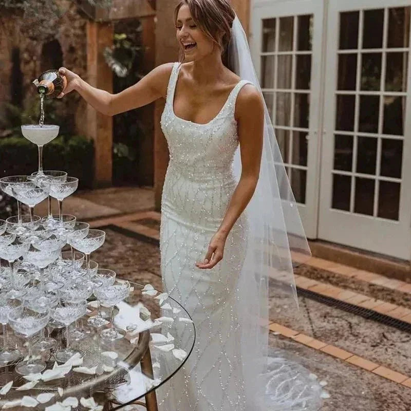 Sequins Mermaid Wedding Dresses 2023 Women&