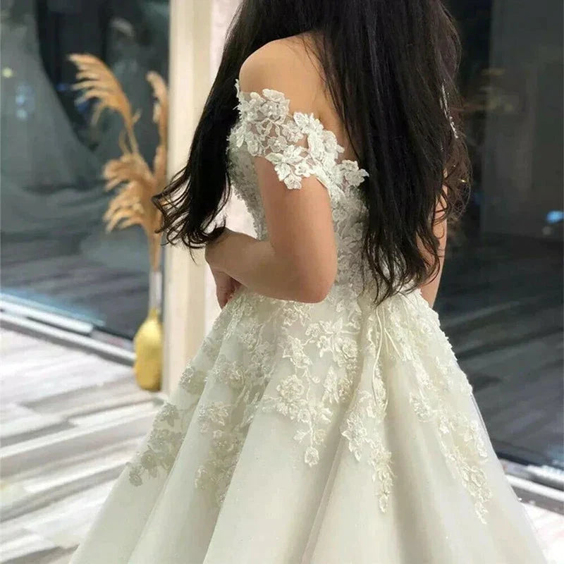 Sexy V Neck Lace Wedding Dress Off the Shoulder Lace Applique Vestidos De Noiva 2024 Bridal Gowns For Women robe de mariée by payinti