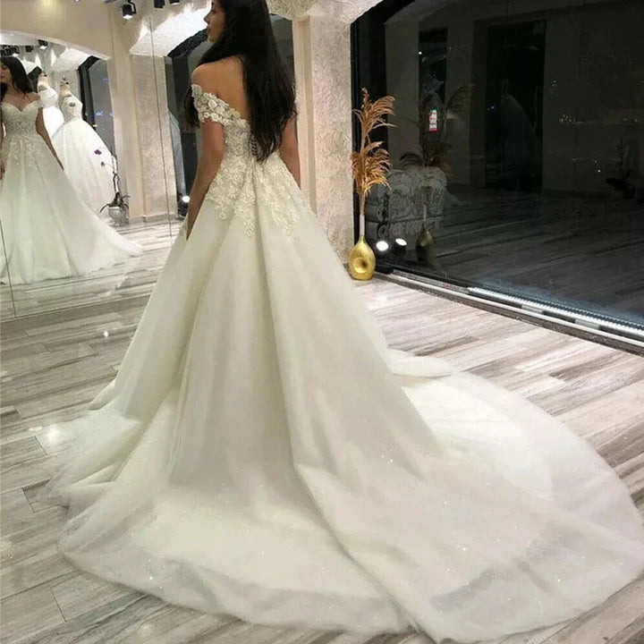 Sexy V Neck Lace Wedding Dress Off the Shoulder Lace Applique Vestidos De Noiva 2024 Bridal Gowns For Women robe de mariée by payinti