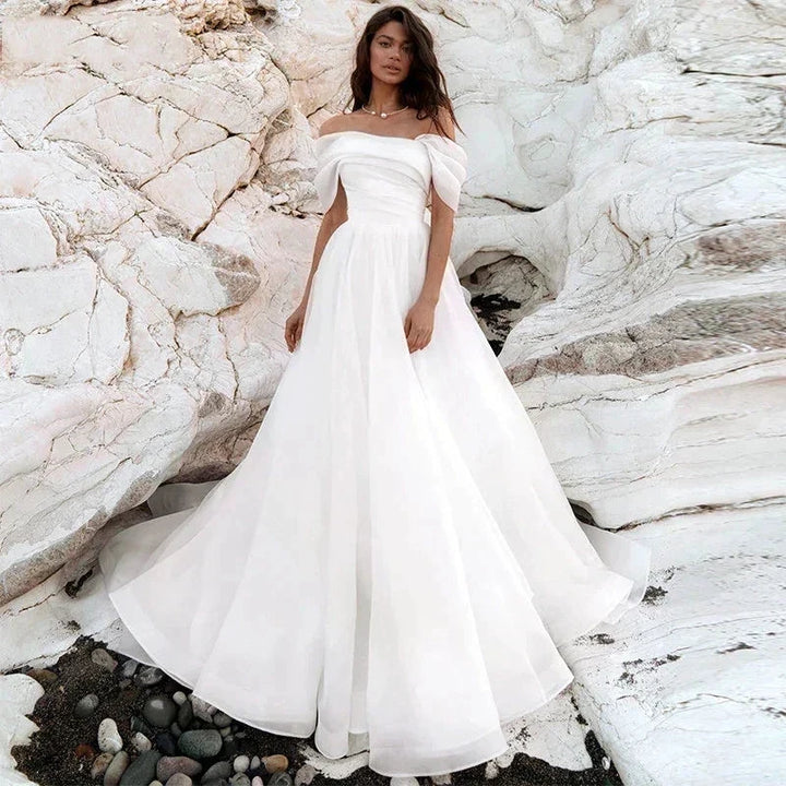 Simple A-Line Bohemian Bridal Dresses Women&