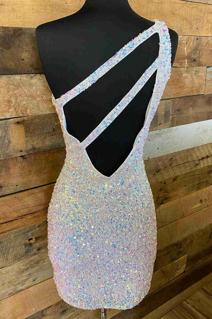 Stunning Hot Pink Sequins Homecoming Dress SYH19 by vivymakudress