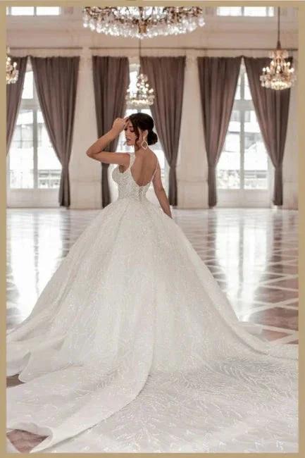 Sweetheart Straps A-Line Princess Wedding Dress by misshow.com