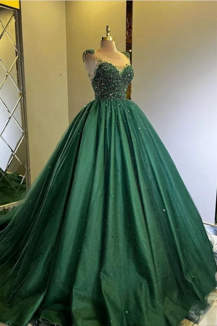 Amazing Ball Gown Green Tulle Princess Dress Sweet 15 Dress Y5405 by simplepromdress