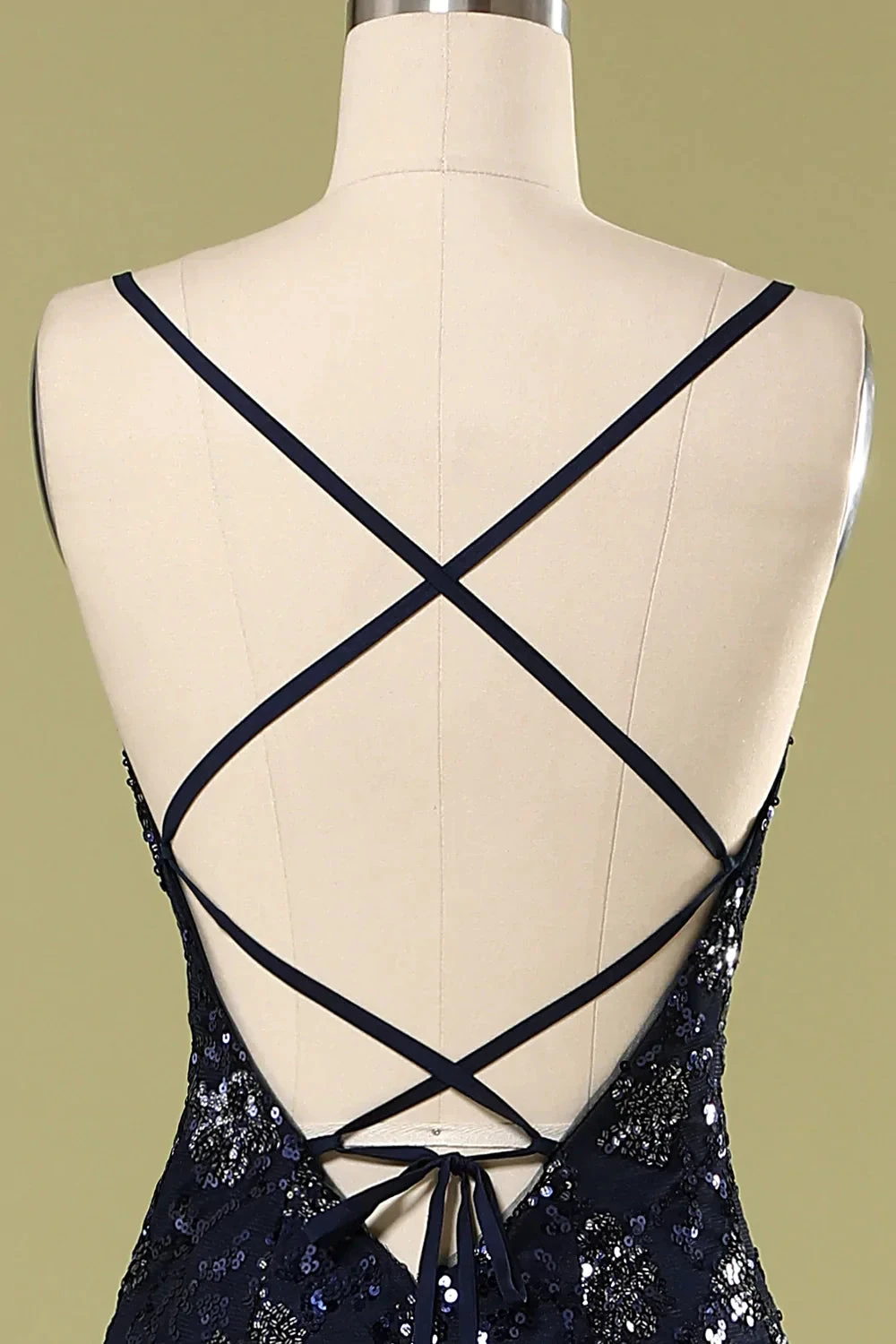 Navy Blue Evening Dress with Beading Sequins,Chic Prom Dress Y1832 by simplepromdress