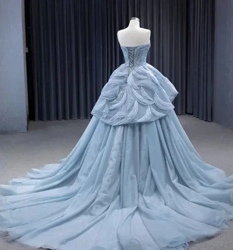 Glamorous Blue Sweetheart Tulle Princess Dress,Blue Ball Gown,Blue Fairy Dress Y6472 by simplepromdress
