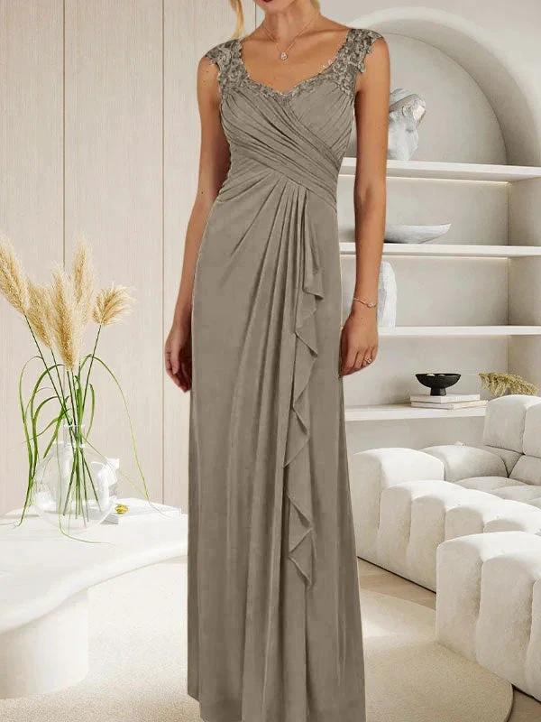 Champagne A-Line Sweetheart Neckline Pleated Mesh Dress by Dreamylily