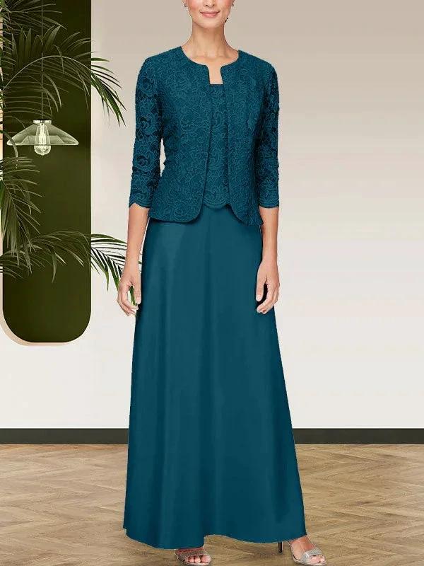 Glitter Lace &amp; Satin Skirt Jacket Dress with Open Jacket by Dreamylily