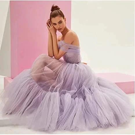 One Shoulder Tulle Prom Dress SYP167 by vivymakudress