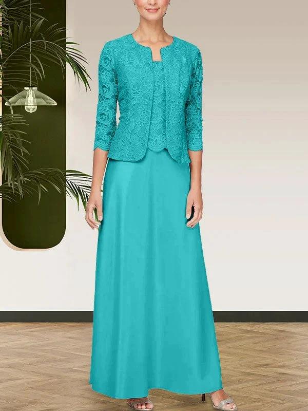 Glitter Lace &amp; Satin Skirt Jacket Dress with Open Jacket by Dreamylily
