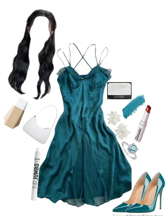 A-line Turquoise Sleeveless Homecoming Dress Fall Dress Y3078 by simplepromdress