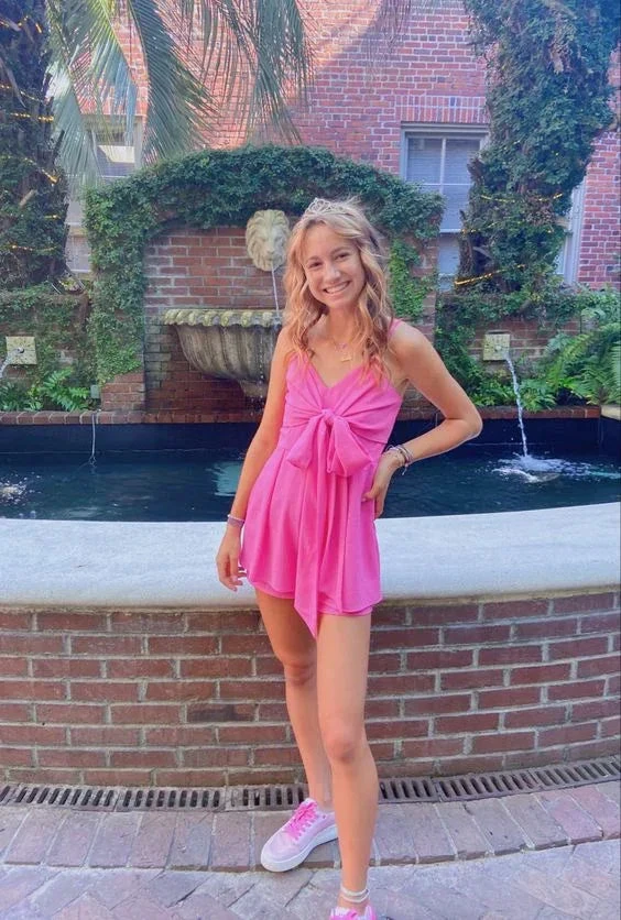A-line V Neck Homecoming Dress Cute Party Dress Y2279 by simplepromdress
