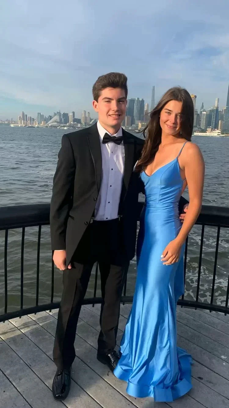 Atlantic Blue Mermaid Backless Prom Dress Elegant Evening Dress Y303 by simplepromdress